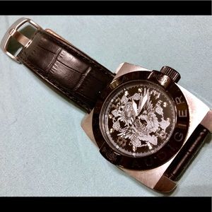 Christian Audigier “Badboy” Men’s Leather Watch